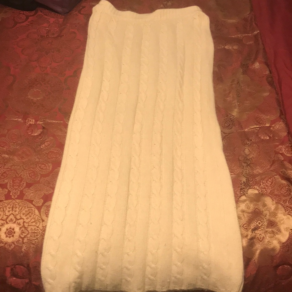 Angora Sweater Tube Top Cable-knit Mini Dress